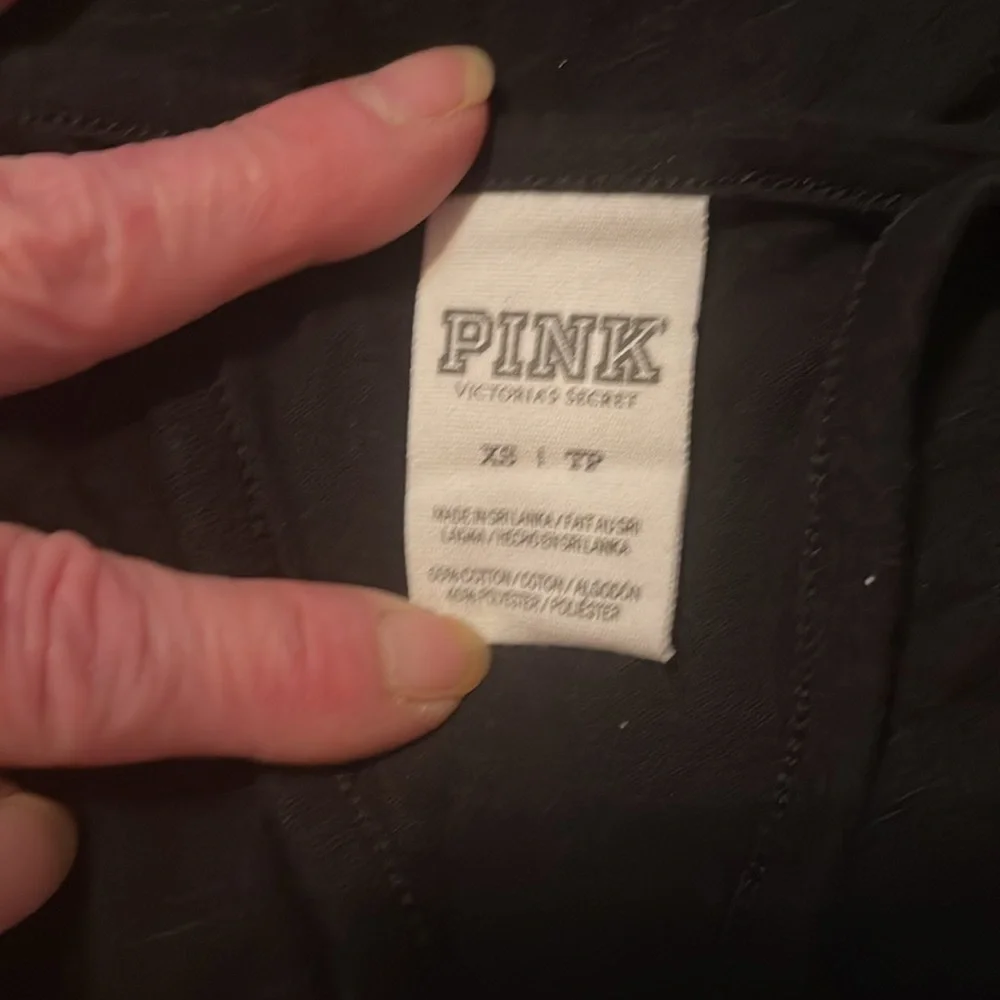 Victoria Secrets PINK Racerback Tank Top Black w/Pink Stripes Size XS - Picture 5 of 6